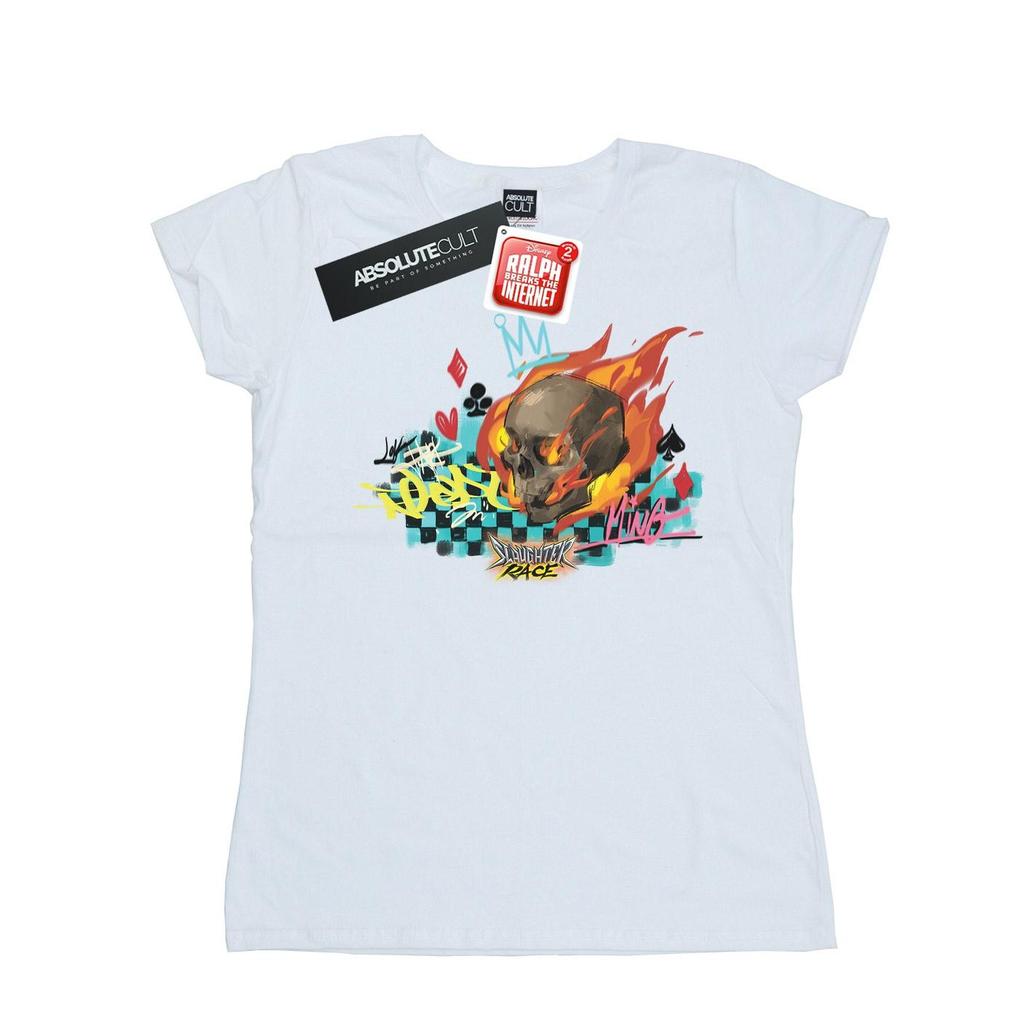 Disney Womens/Ladies Wreck It Ralph Race Skull Cotton T-Shirt