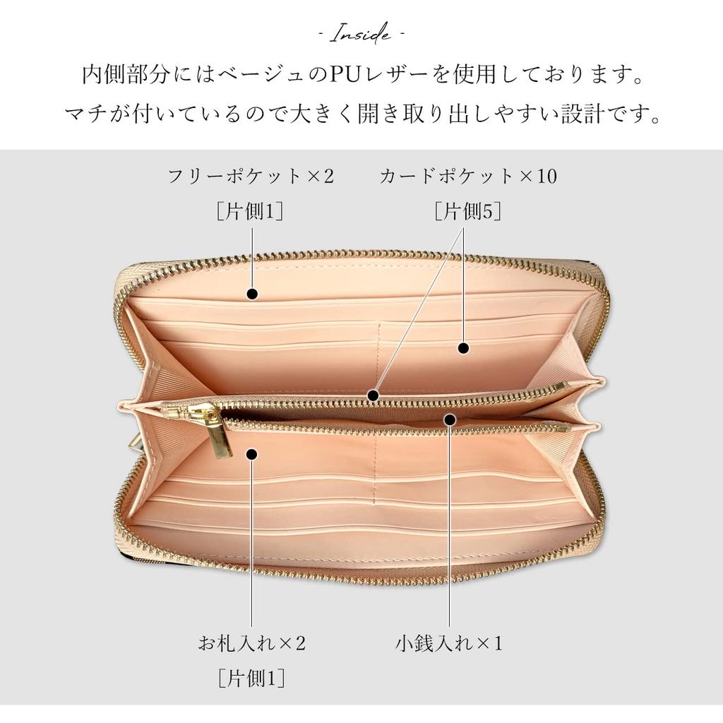 Long Nishijin Round Round Long Card Coin Gold Cherry Blossoms on Benkei Lattice [leo&aoi] Wallet, Ori, Wallet, Zipper, Wallet, Wallet, Storage, Purse,