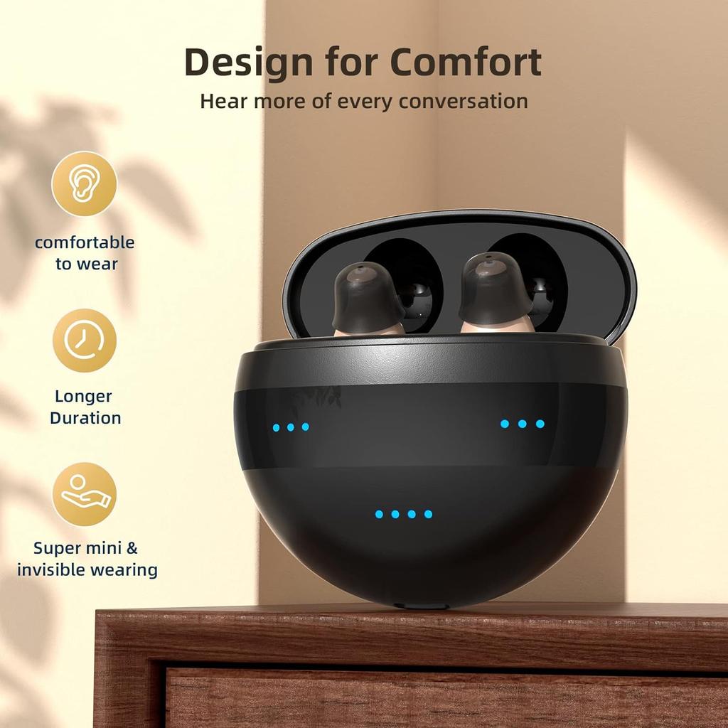 Portable, Discreet Digital Hearing Amplifiers With Volume Control And Rechargeable Hearing Aids For Seniors And Adults