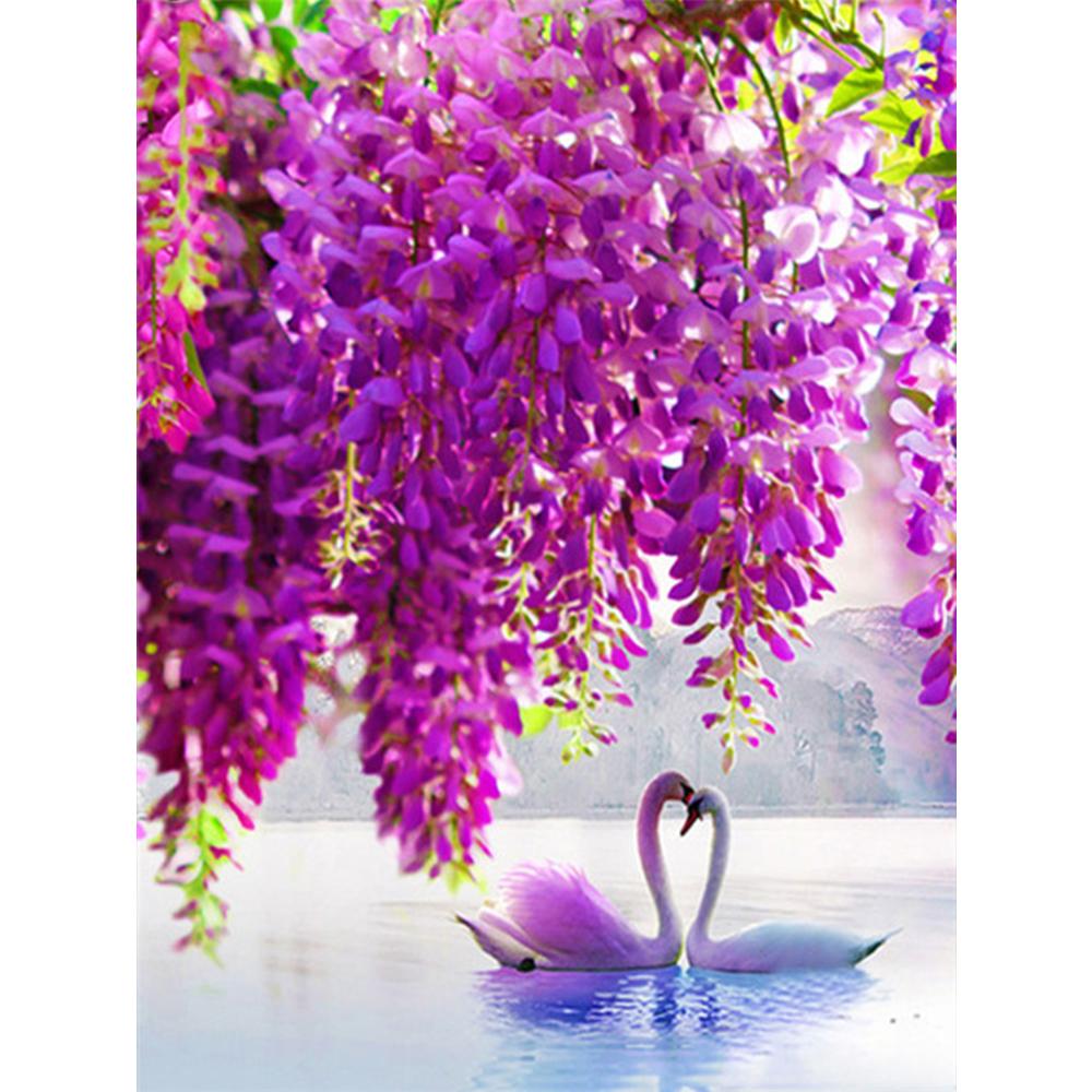 Полная площадь Алмазная картина Лебедь Алмазная вышивка Сердце Мозаика Вышивка крестом Животное ручной работы Подарок Decortion