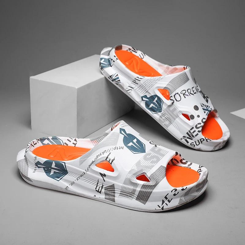 Летние высококачественные тапочки мужские противоскользящие модные мужские пляжные туфли на толстой подошве износостойкие садовые туфли новые мужские туфли46