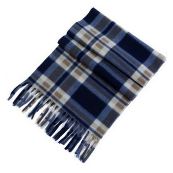 Unisex Winter Scarf Color Matching Plaid Print Tassel Thick Warm Soft Double-sided Plush Long And Wide Keep Warm Neck Protection Lady Fall Scarf