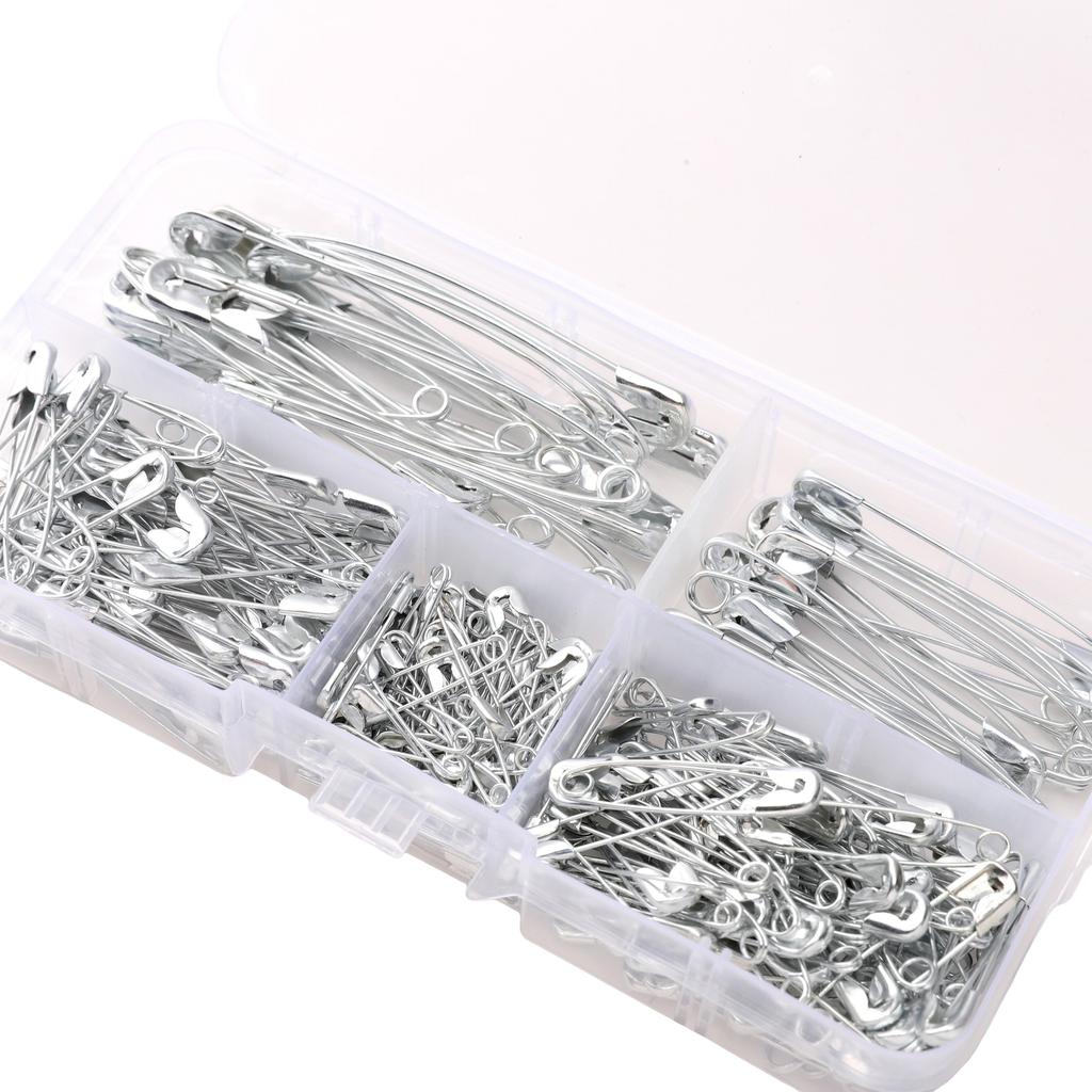260Pcs Boxed Iron Pin Stainless Steel Safety Pins DIY Rustproof Buckle Pin Metal Brooch Badge