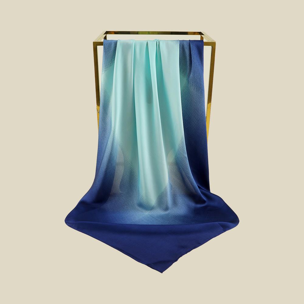 Fashion Silk Satin Hijab Scarf For Wome Gradual Colors Kerchief Hair Scarfs Female 90cm*90cm Square Shawl Wraps Neck Scarfs