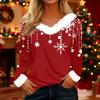 Long Sleeve Shirts For Women Cute Tops Christmas Prints Tees Blouses Casual Plus Size Basic Tops Pullover
