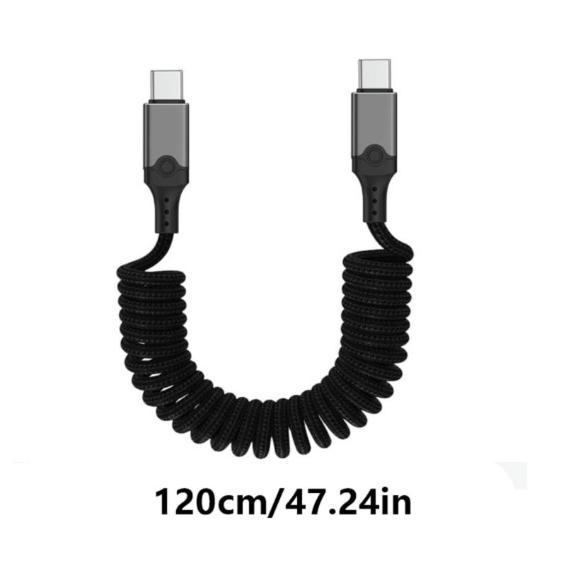 Быстрый пружинный кабель USB5 Type C, 240 Вт, скорость передачи 80 Гбит/с, вывод видео 16K для всех устройств Type C