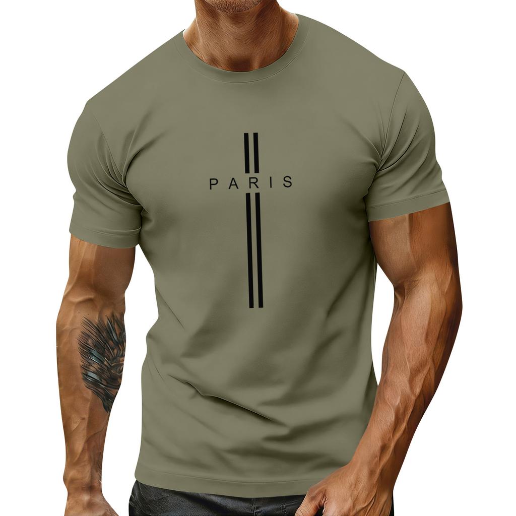 Мужская праздничная футболка с круглым вырезом и коротким рукавом, повседневная спортивная футболка