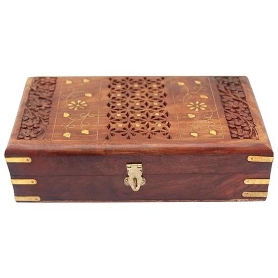 25.4cm Wooden Jewelry  Box for Women Jewelry Organizer Handmade