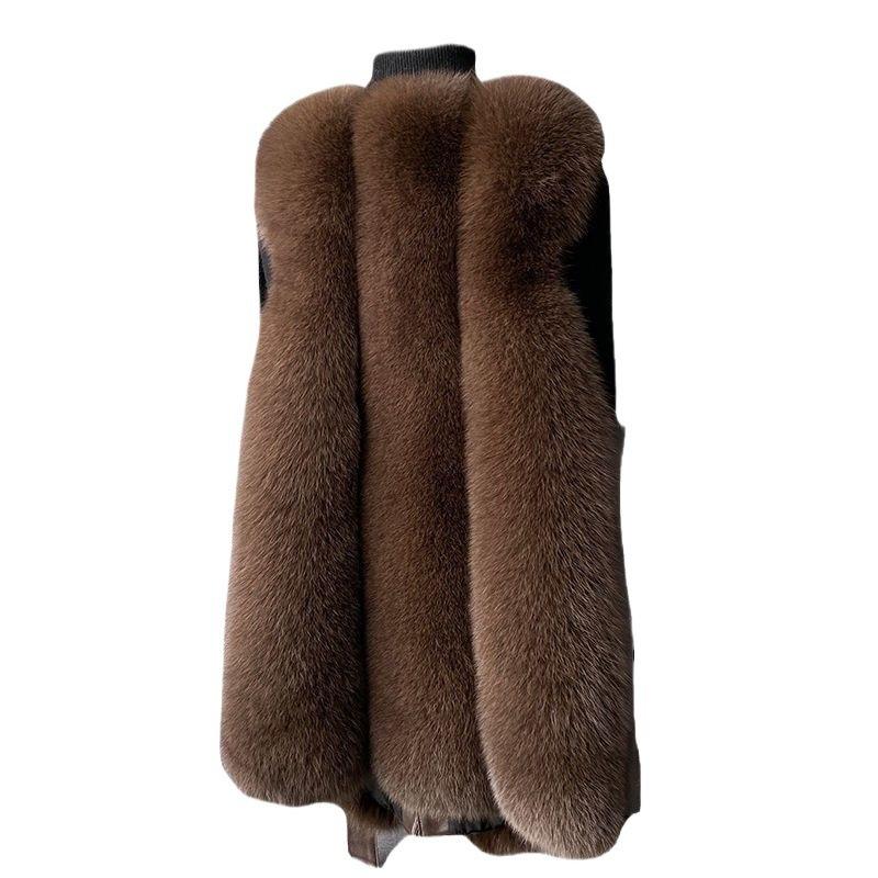 Imitation Fur Vest Women's Winter Wear Thickened Imitation Fox Fur Vest Jacket Fashionable and Light
