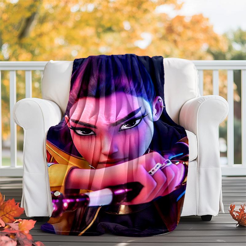 1pc KPop RUMI2 Theme Blanket - Digital Print, Polyester, Cozy for All Seasons, Perfect for Outdoor, Camping, and Travel