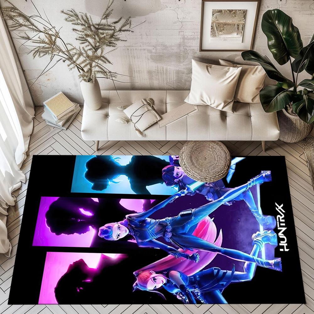 Golden K-pop Stars Square rugs are a great choice for living rooms, bedrooms, home décor, and as gifts.