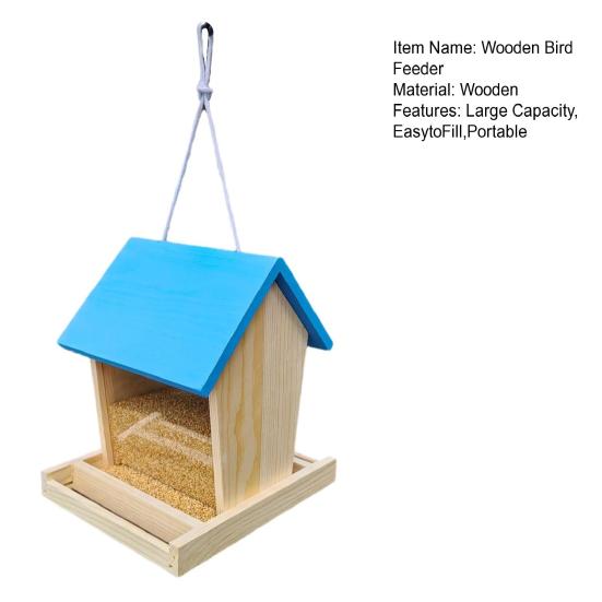 Кормушки для птиц на открытом воздухе, кормушка для диких птиц, большая подвесная деревянная кормушка для кардиналов, вьюрков, голубых соек
