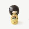 Usaburo Wooden Kokeshi Doll Osanago Yellow 14cm Tall Made In Japan