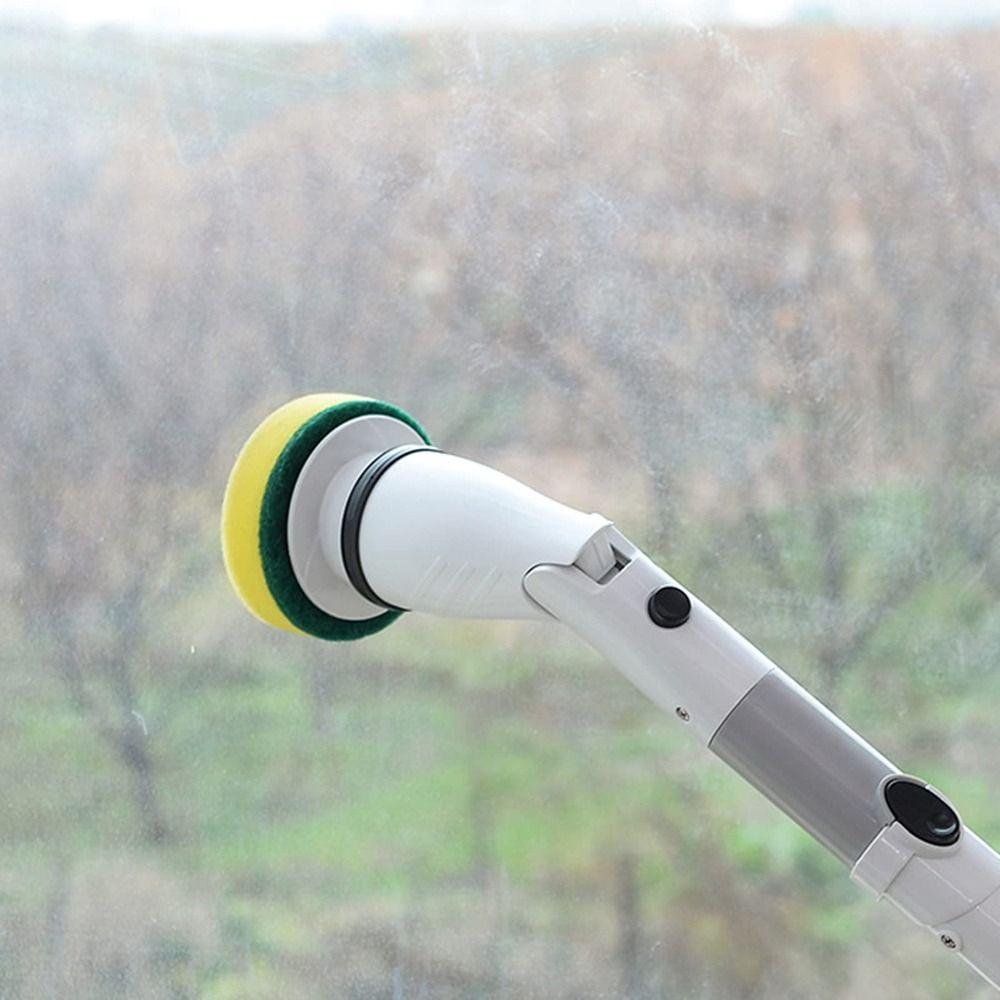 Long Handle Electric Spin Scrubber 5 Replacement Heads Shower Scrubber Bathtub Cleaning