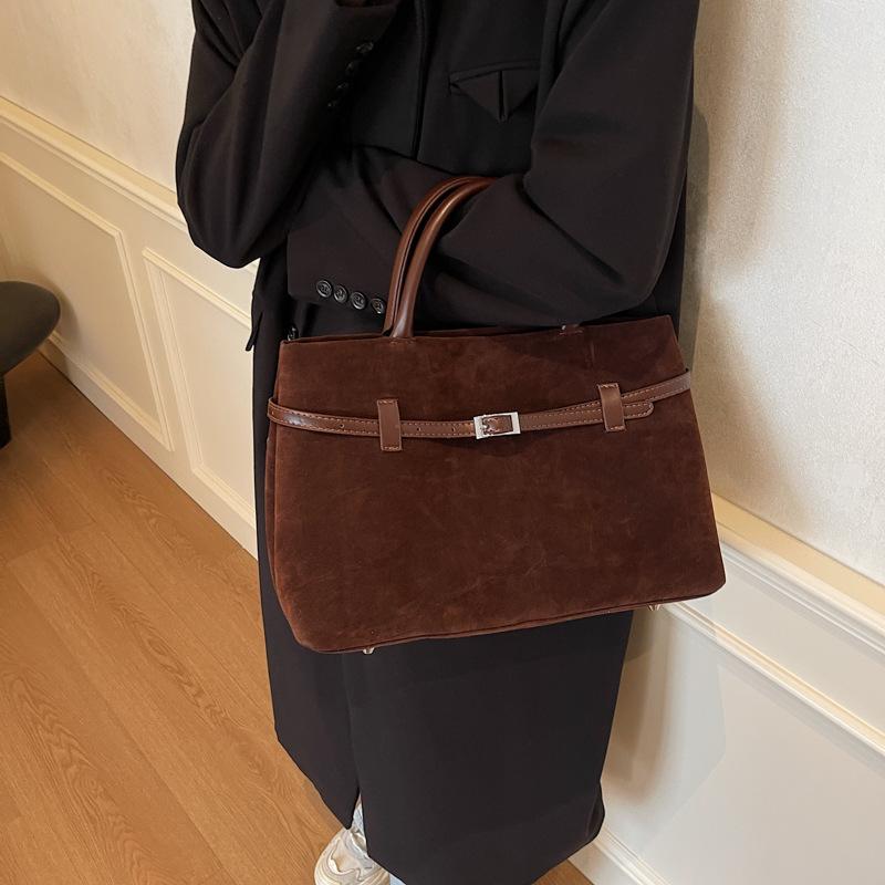 Матовая ретро женская сумка большая вместительная сумка-тоут осень и зима новая повседневная модная универсальная сумка для работы