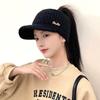 Women's Autumn and Winter Warm Knitted Empty Top Baseball Cap Korean Style Fashionable Versatile Ear Protection Hat Showing Face Small Plush Hat New