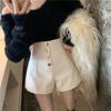 Shorts Women Korean Style Buttons Students Fashion Summer High Waist Wide Leg Shorts All-match Casual Elegant Ladies Vintage
