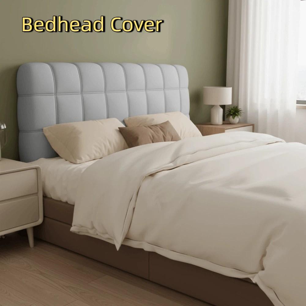 Thickened Bedhead Cover Solid Color Checkered Headboard Cover All-inclusive Soft Bed Back Cover Anti-collision Protection