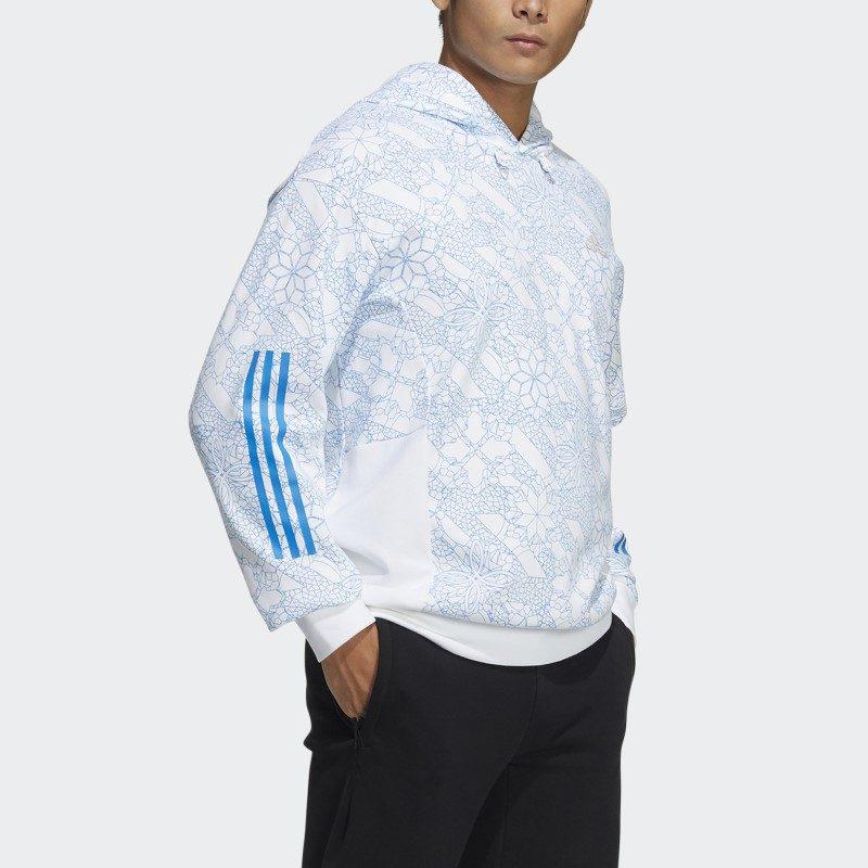 adidas Толстовки Мужские Лазурный С капюшоном Умеренный Обычный HE2915
