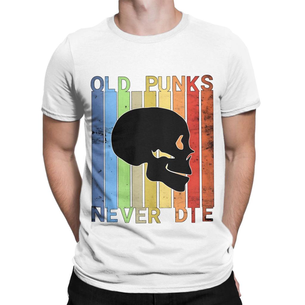 Old punks never die colorful Graphic 100 Cotton TShirt Old Punks Never Die Tees Tops For Unisex
