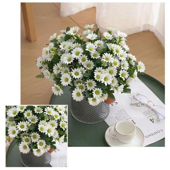 Искусственные ромашки, реалистичные искусственные цветы, многоразовые искусственные цветы со стеблем, фотография