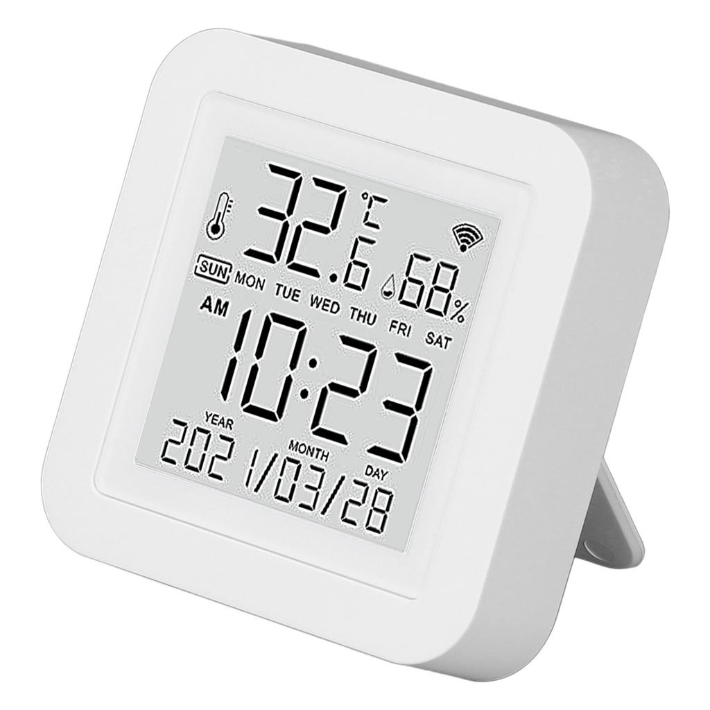  Digital Indoor Hygrometer, Large Screen Smart Temperature Humidity Sensor with 2.4GHZ Wireless Rl Time Monitor LED Indicator 