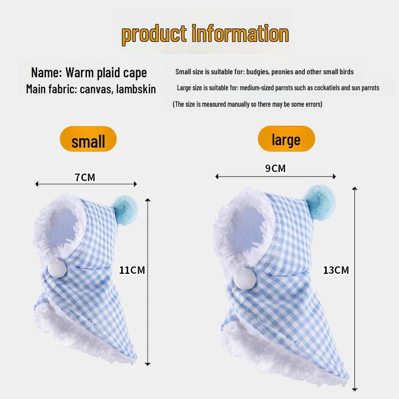 Winter Warm Bird Cloak Quilt for Budgies and Cockatiels