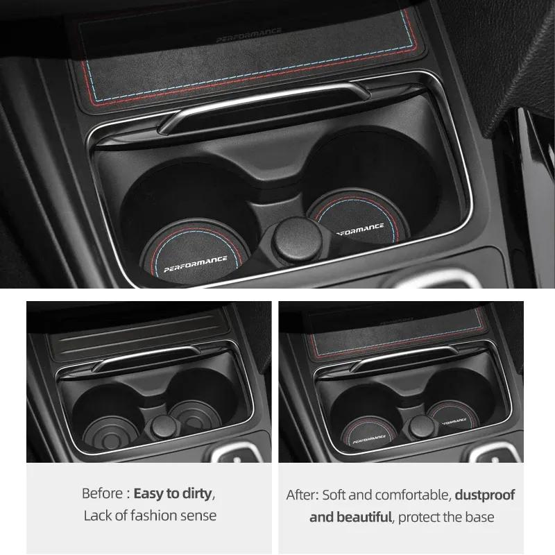 Betterhumz For BMW F30 F32 F34 F35 Car Cup Holder Anti-Slip Pad Storage Box Mat Suede Center Console 3pcs Interior Accessories