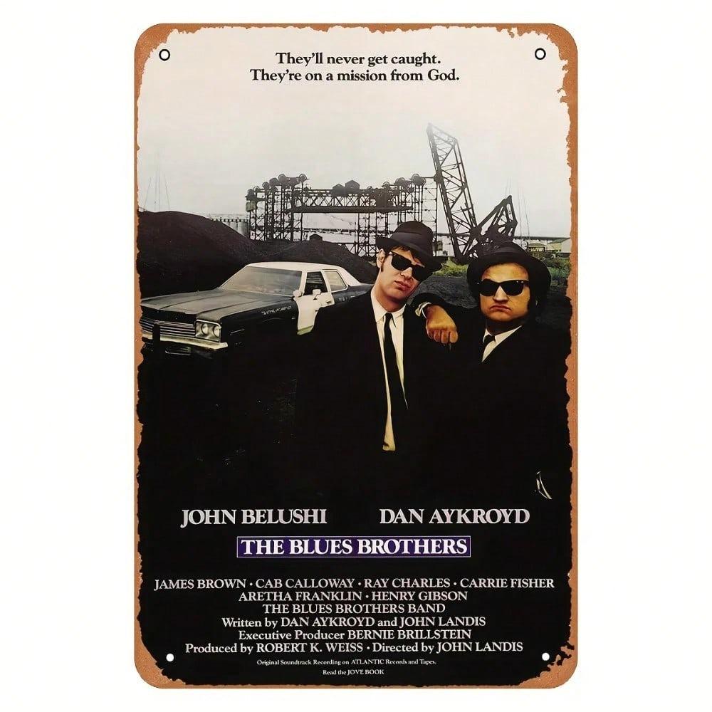Винтажная металлическая жестяная табличка Blues Brothers Ретро Киноплакат Настенное искусство для Домашнего Бара Гаража Мужской Комнаты Декор Подарок 8x12 дюймов