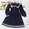 Girls Dress New Autumn Winter Thickening Warm Sweater Dress Girls Princess Dress College Style Bow Knitted Dress Girls Dress