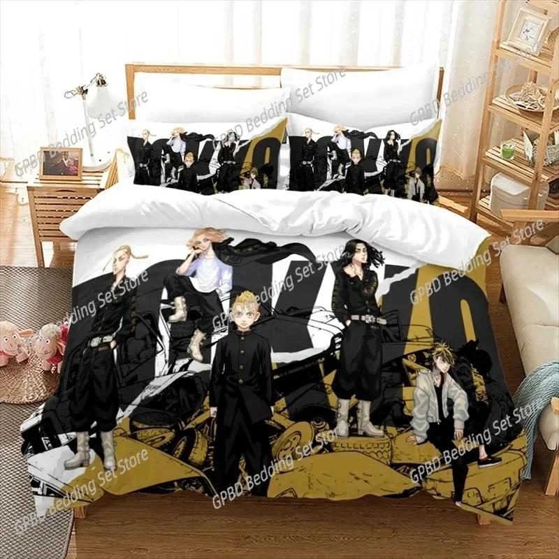 3D Print Tokyo Revengers Anime Comfortable Duvet Quilt Cover Pillowcase Bedding Set Children Bedroom Decoration Home Textile