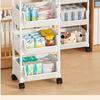 Multi-Tier Spa Storage Cart Organizer, Plastic Rolling Utility Rack with Wheels for Living Room, Bedroom, Dorm