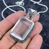 White Topaz Gemstone Handmade 925 Sterling Silver Jewelry Pendant 2.05" M-3218