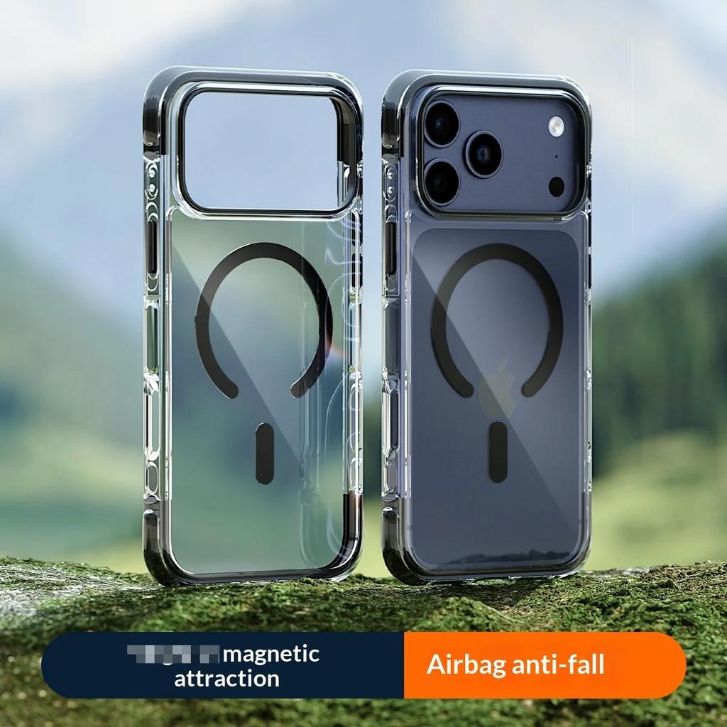 100% противоударный чехол-подушка безопасности для iPhone 17 Pro Max для чехла Magsafe для iPhone 15 16 Pro Max 360 Поворотный магнитный держатель Чехлы