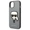 Etui do iPhone 14 Plus Karl Lagerfeld Saffiano Karl`s Head Srebrne