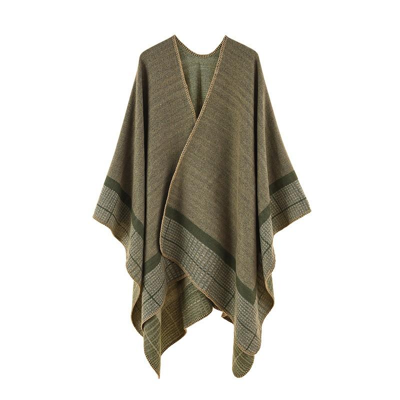Womens Striped Plaid Acrylic Warm Shawl Scarf Winter Travel Office Sun Protection