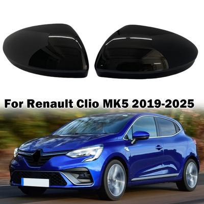 Для Renault Clio MK5     2024 2025 Глянцевый Черный/Белый Замена Автомобиля Накладка на Зеркало Заднего Вида Боковое Зеркало Колпачок Крыло
