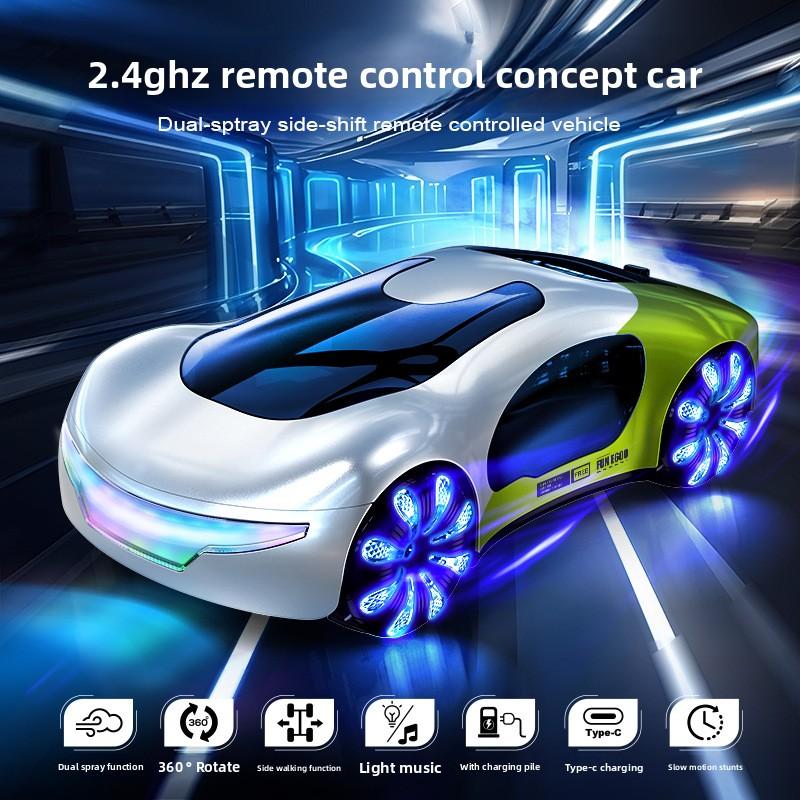 Волшебный RC Трюковой Автомобиль 2.4G Управление Жестами Концепт-кар Ev Со Спреем, Музыкой, Мигающими Светодиодными Огнями Дрифт-игрушка Подарок на День Рождения для Детей