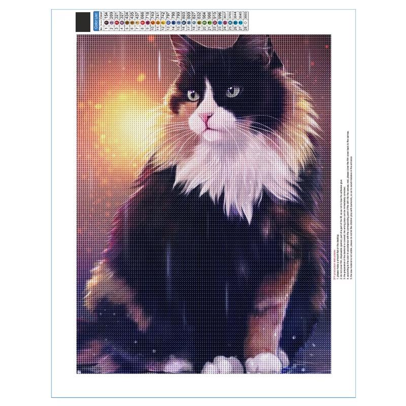 5D DIY Алмазная вышивка Кошка Лиса Полный круглый бриллиант Украшение для дома Алмазная картина Попугай Животное Набор для домашнего декора Подарок