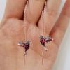 Accessories Red Mixed Zirconium Wings Bird Earrings Exquisite Light Luxury Freesia Elements