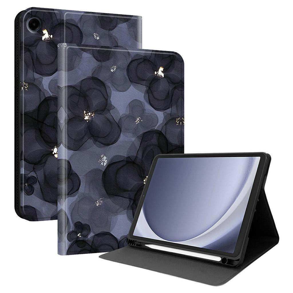 Чехол из ПУ кожи для Samsung Galaxy Tab A11 / Tab A9 с принтом, подставка для планшета с слотом для стилуса (Стилус не входит в комплект)
