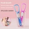 Adult Portable Silicone Scraper Tongue Scraper Oral Cleaner Brush Fresh Breath Cleaning Coated Toothbrush Hygiene Care Tools