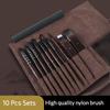 Nylon Hair Watercolor Paint Brush Set Imitation Squirrel Brush High-end Pen Frosted Leather 10 Piece Set Professional Art Supply