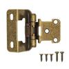 Pack of 2 Antique Steel Cabinet Hinges for Kitchen Door Partial Wrap Closing 1/2Inch Overlays Half Hide Designs