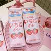 Stationeries Cute Milk Box Strawberry Pen Box Pencil Pouch Students School Stationery Bag