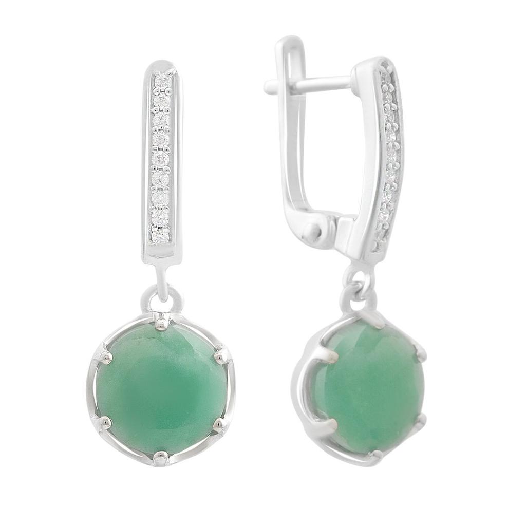 Серебряные серьги с натуральным изумрудом 5.533ct (2167181)