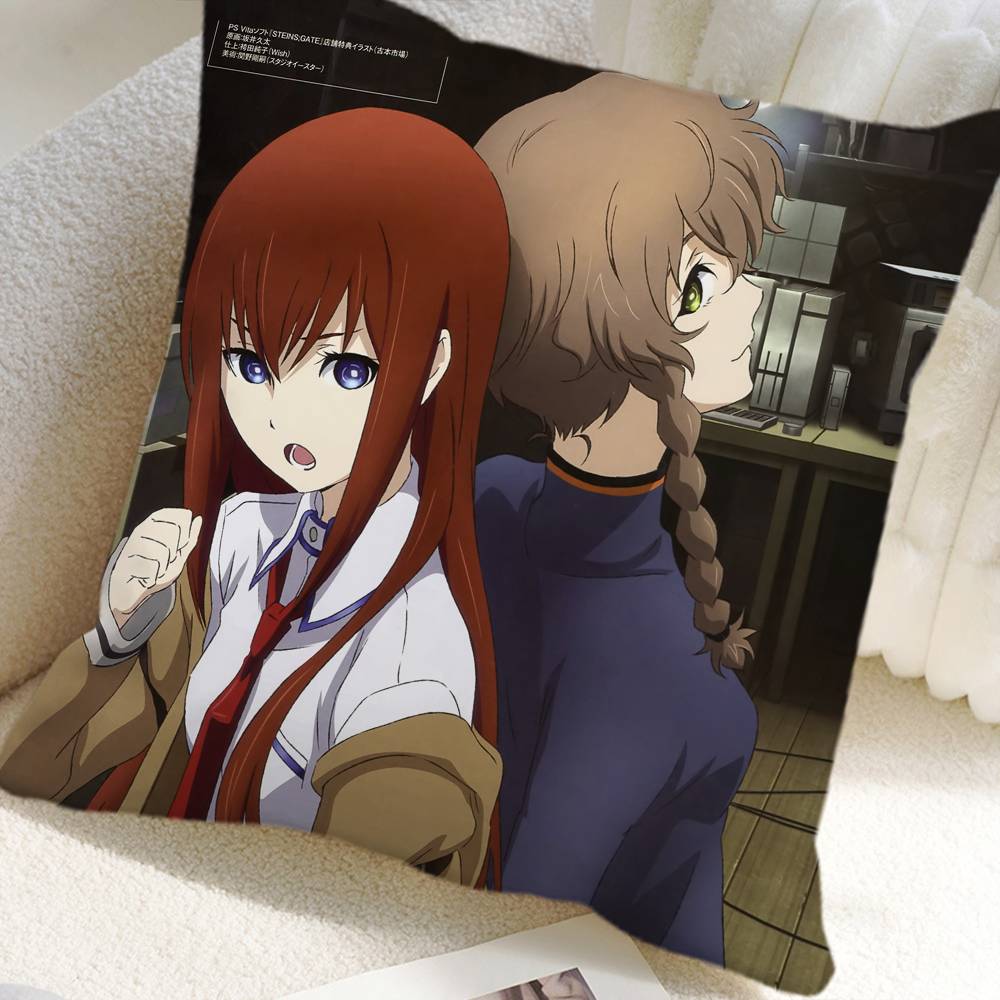 Аниме Steins Gate Наволочка Квадратная Подушка Спальня Диван Отдых Комфортная Подушка Автомобиль Домашний Декор