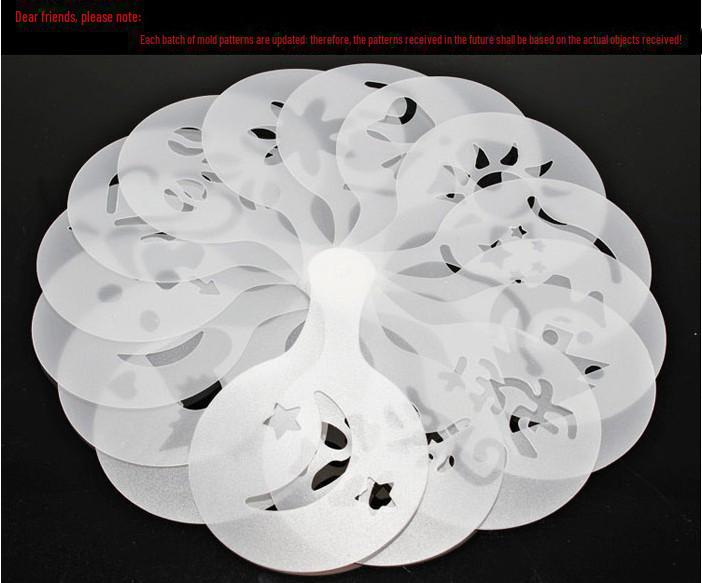 Набор из 16 трафаретов из ПВХ для выпечки и приготовления кофе латте