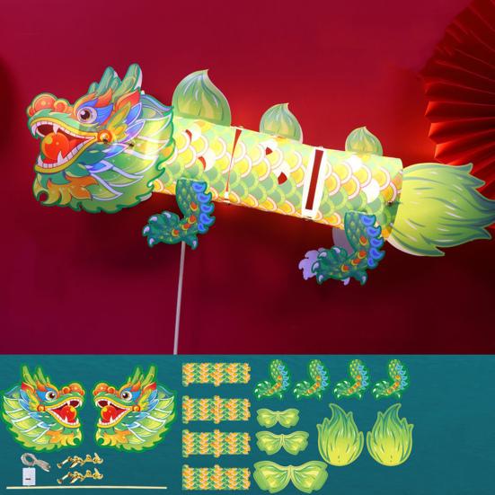 1 Set Dragon Lantern DIY Colorful Chinese Style Glowing Lantern for Spring Festival New Year Decoration