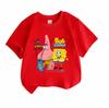 Kids Boys Girls 100% Cotton Short Sleeve T-shirt, Cute Cartoon Character Print Casual Crew Neck Tee, Comfortable Lightweight Top for Daily Wear in All